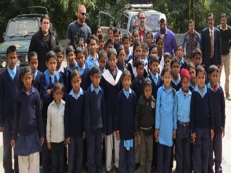 Reslron met school children in Ramnagar